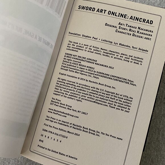 Sword Art Online Aincrad. 1 By Reki Kawahara Paperback Manga - Picture 9 of 9